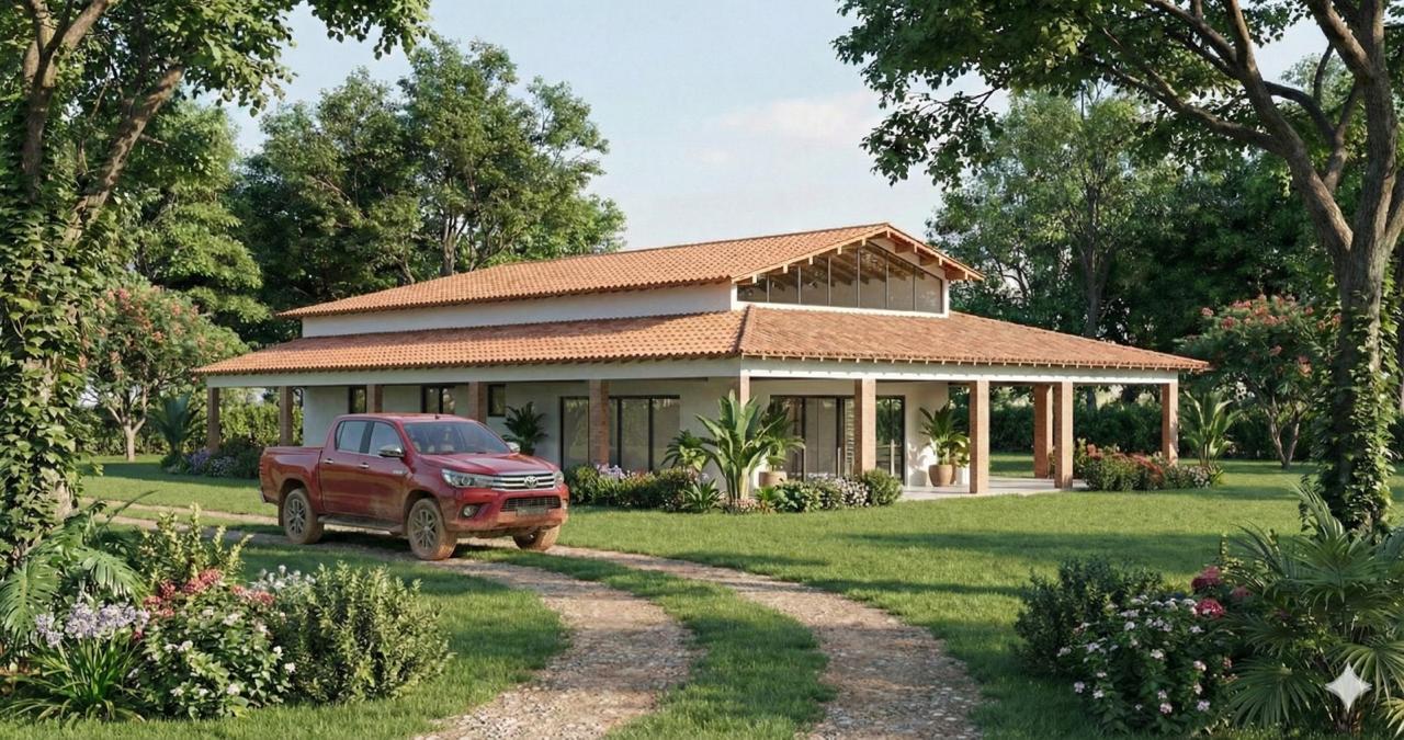 Projeto arquitetônico de casa na fazenda em Imperatriz realizado pela Adesenove Engenharia.